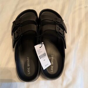 Lane Bryant Black Slide Sandals